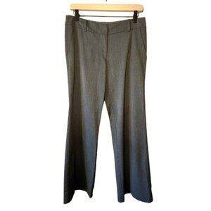 Women's 6 Trina Turk Dress Pants Gray Herringbone Red Pinstripe Straight Leg